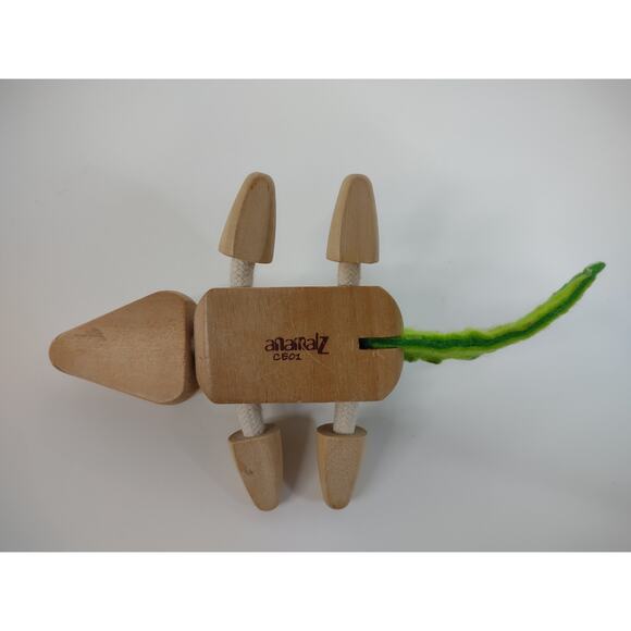 Anamalz Eco Natural Wooden Posable Animal Toys Lot Of 6 Elephant Crocodile - Picture 3 of 13